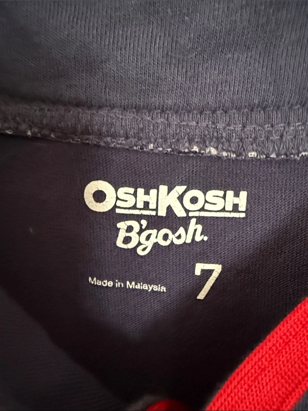 Vintage style OshKosh B'gosh Boys Size 7 Navy Baseball Jersey Long Sleeve Shirt